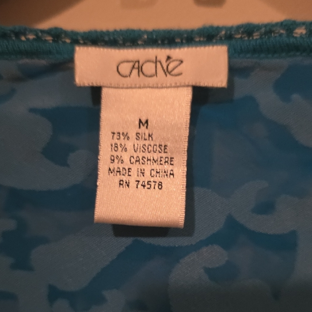 Cache Teal Long Sleeve Top - Picture 3 of 5